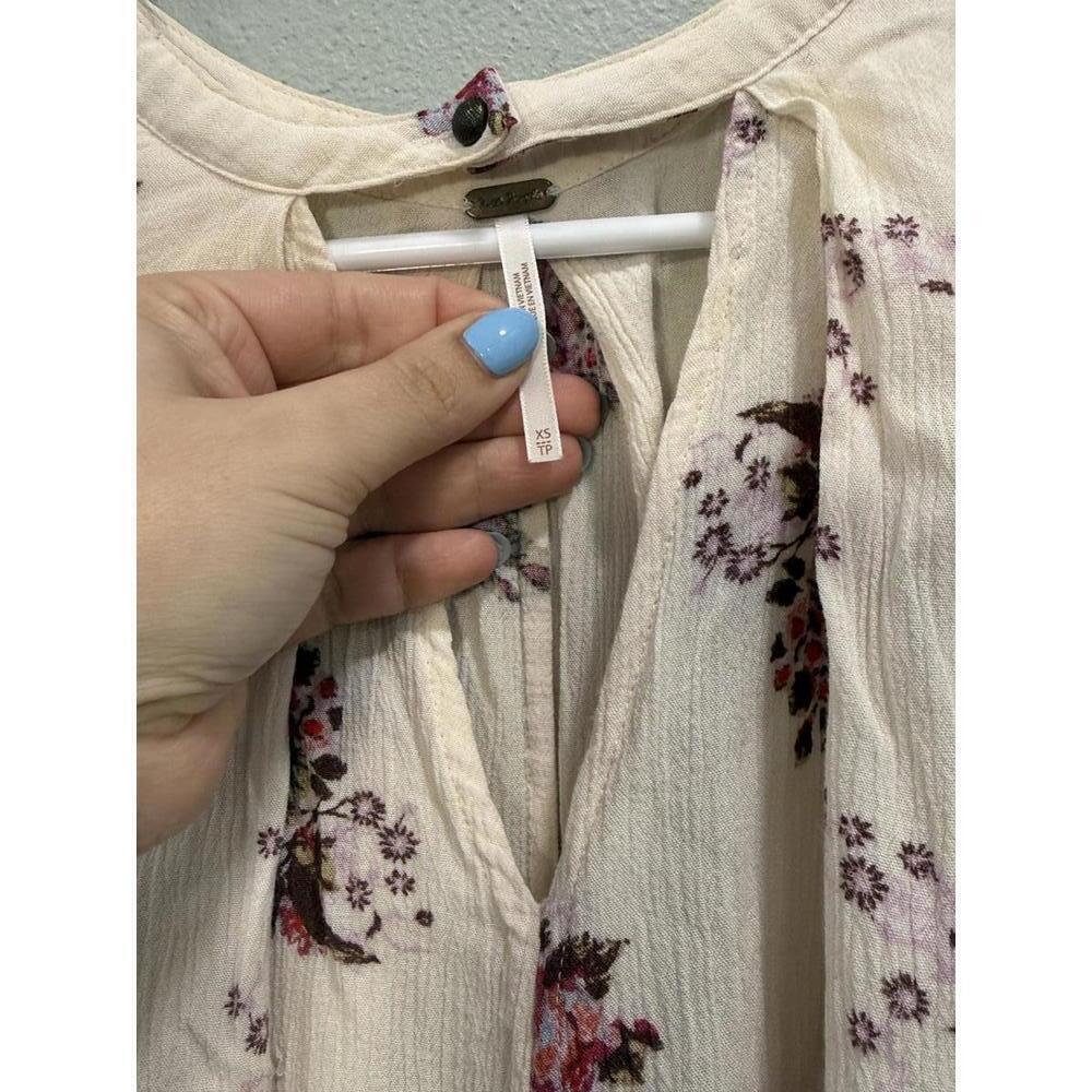 Free People Boho V-neck Floral Tunic Dress, Women's XS - Picture 6 of 6